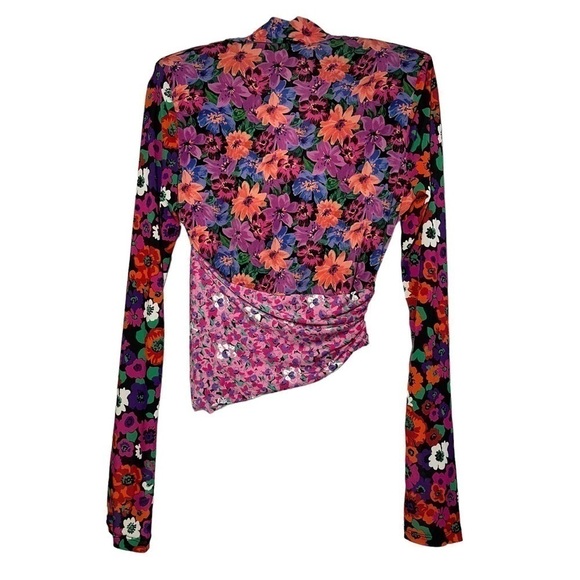 ZARA Printed Floral Shoulder Pad Top size XS - Picture 7 of 9